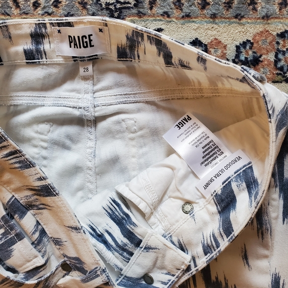 PAIGE Verdugo ultra skinny white & blue jeans 28 - Picture 6 of 7